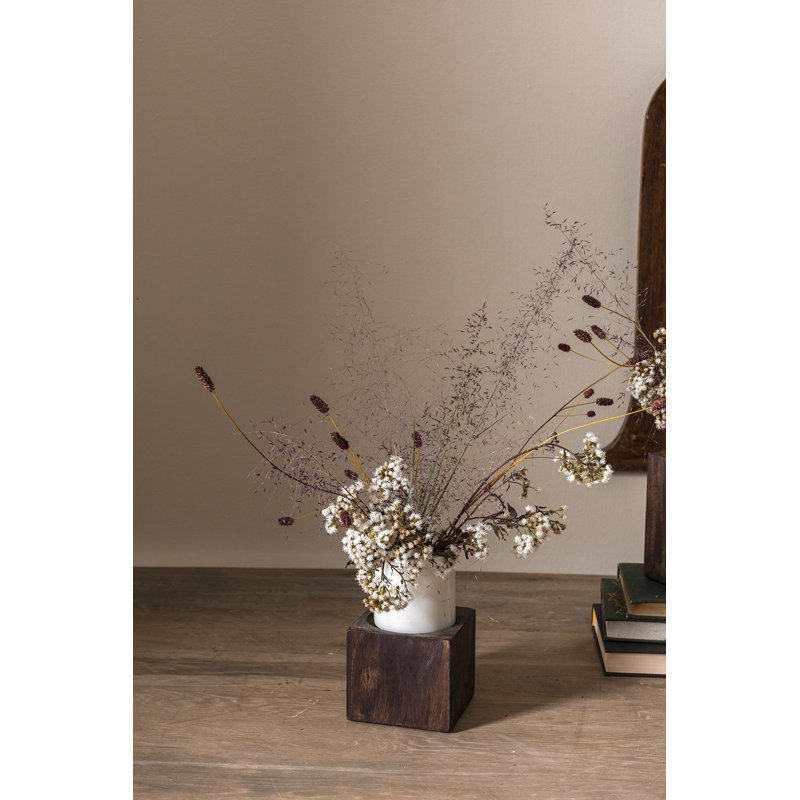 Pot à fleurs en bois Datus, H 5,75 po x l 4 po x P 4 po
