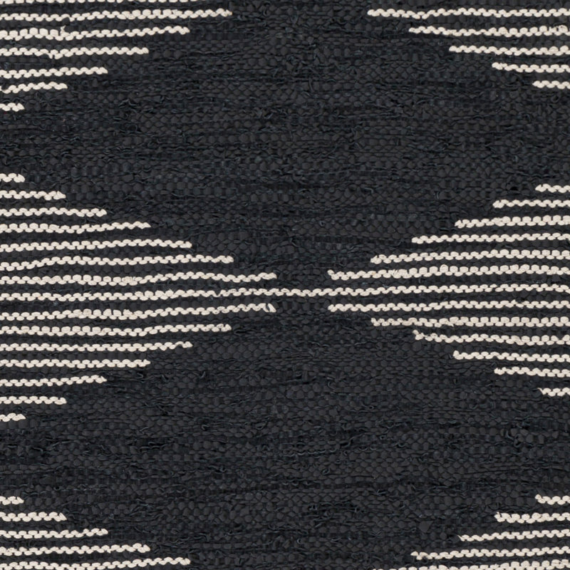 Tapis crème / noir à tissage plat fabriqué à la main par Alexander Sudwestern, Rectangle 8 pi x 10 pi