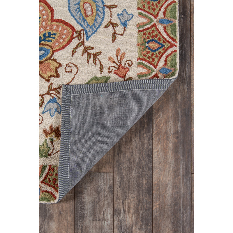 Heli Wool Floral Indoor Rug, Round 7'