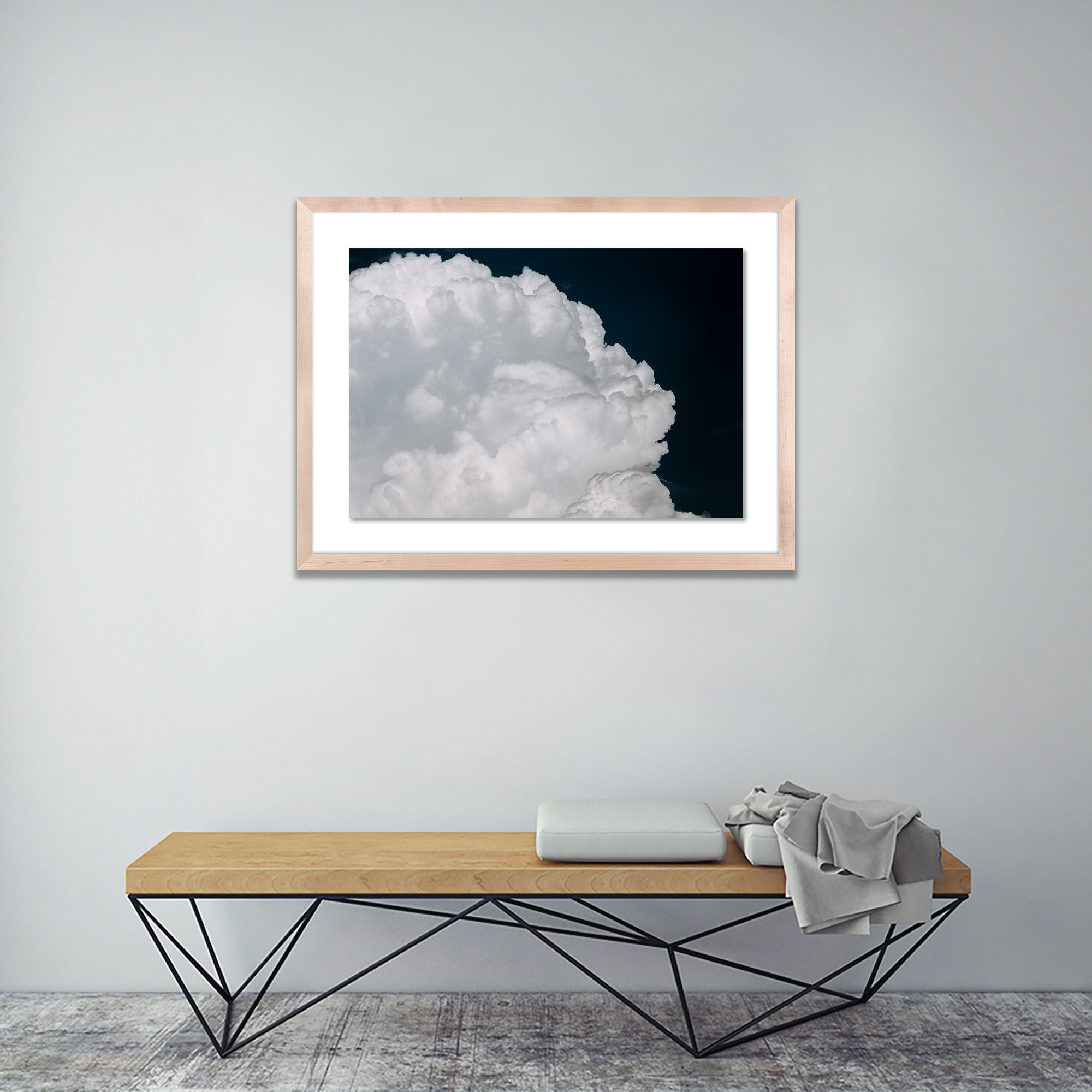 Cumulus by Michael Schauer, 51" H x 72" W x 2.5" D, Natural