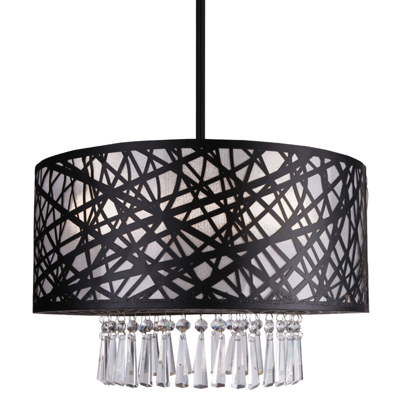 Lustre à plusieurs niveaux 3 lumières/états Clarens, Chrome, H 39 po x l 20 po x P 12 po