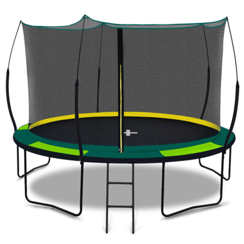 Recreational Trampolines with Enclosure for Kids and Adults with Patented Fibreglass Net Poles Pumpkin- Green