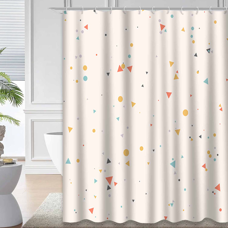 Rideau de douche abstrait avec 12 crochets, L 72 po x l 78 po