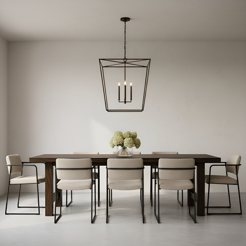 Luminaire suspendu pour vestibule d'entrée de salle à manger 4 lumières Maribel, H 96,25 po x l 25 po x P 25 po, Fer vieilli