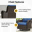 Ensemble de chaises d'extérieur pivotantes en osier avec coussins de 5 po et table d'appoint-156995234-156995235