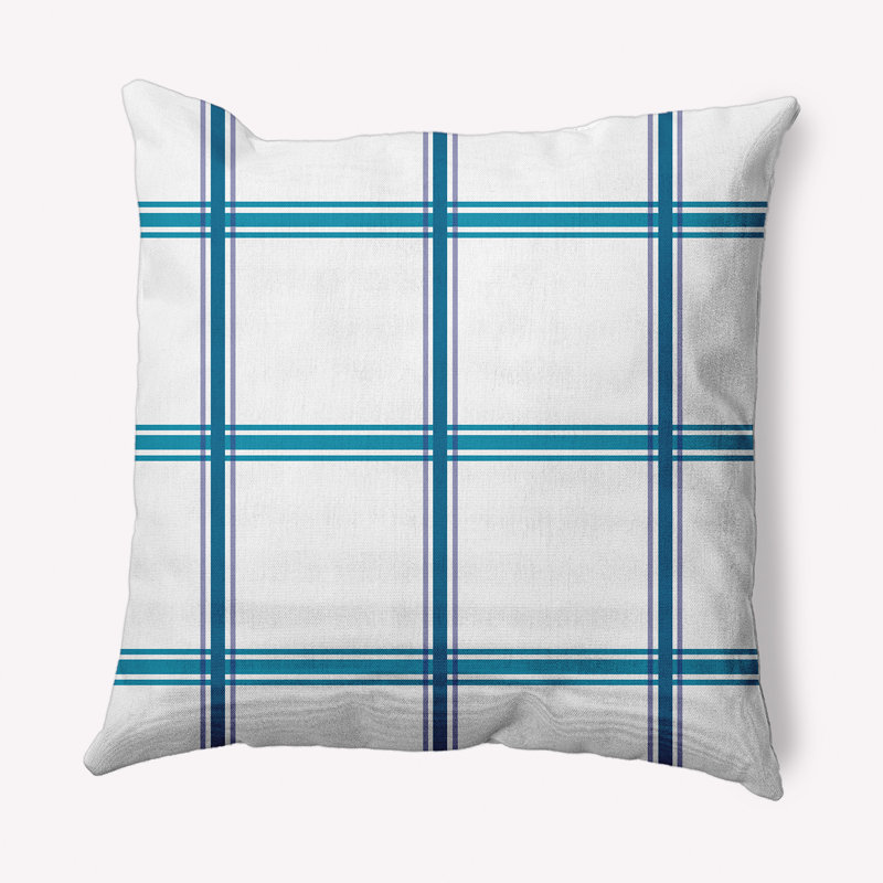 Coussin décoratif géométrique, 20 po x 20 po, Automne bleu, polyester