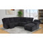 Ensemble de canapé modulaire inclinable en chenille gris et noir