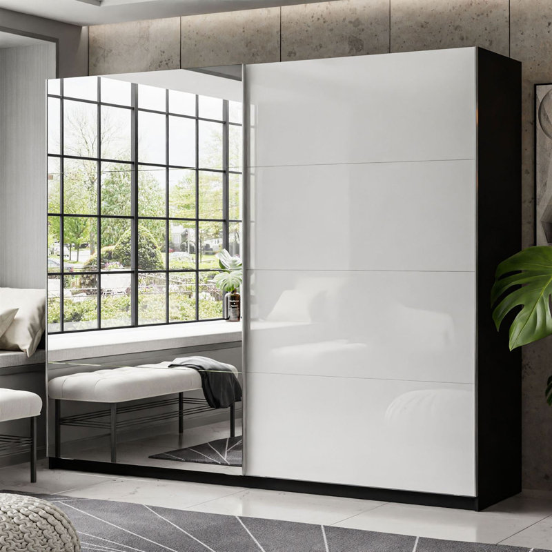 Laleh 2 Door Sliding Wardrobe, 215cm H x 244cm W x 62cm D