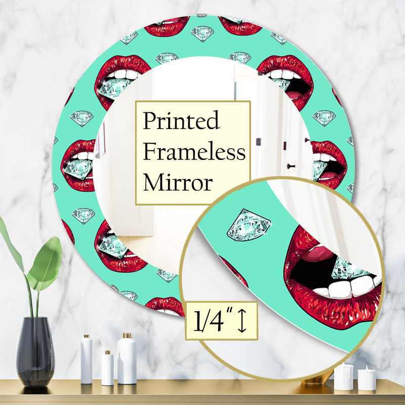 Hot Lips - Miroir bohémien et éclectique, H 31,5 po x l po