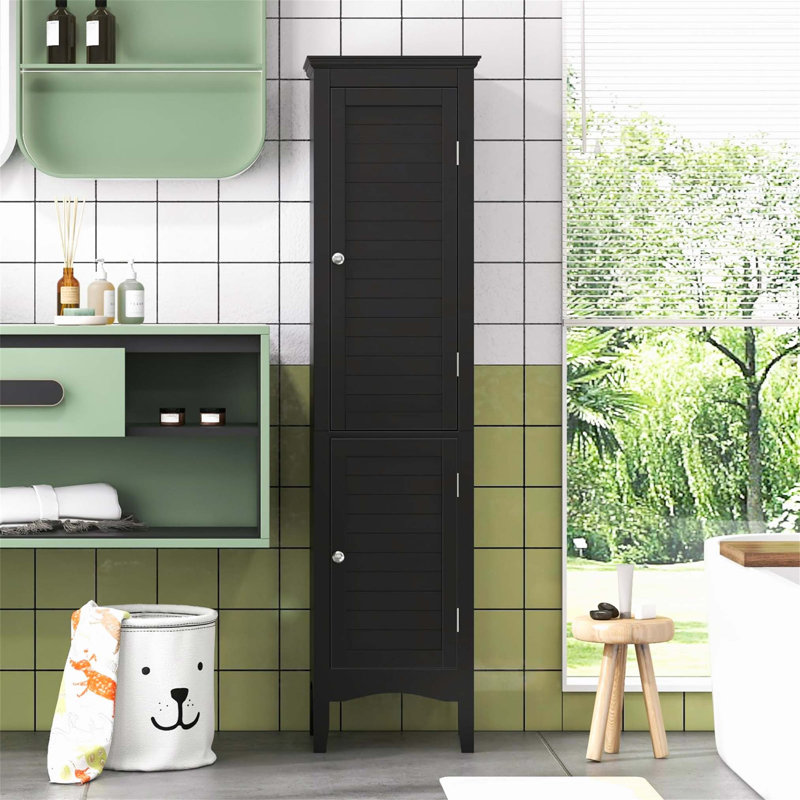 Compact Bathroom Cabinet Linen Cabinet, Brown