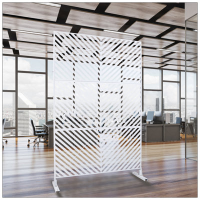 Outdoor & Indoor Privacy Screen Metal Privacy Screen 76" H×48" W, Freestanding Decorative Privacy Screen For Deck Balcony Patio, Privacy Fence Panels For Outside Lawn Garden PS113