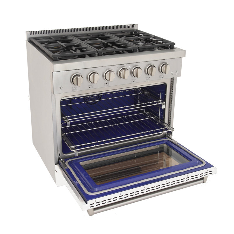 36 po 5,2 pieds cubes Pi. Cuisinière à gaz autoportante, Propane liquide, Blanc