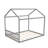 Queen Size Wooden House Bed With Headboard,Gray-1387314132