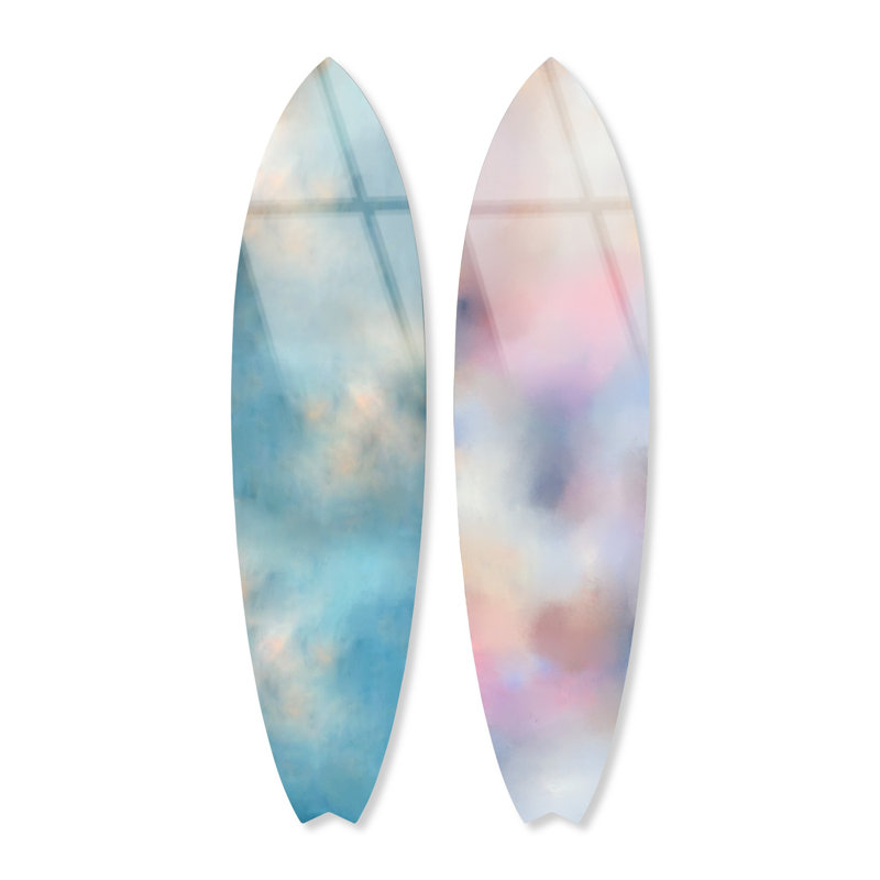 «Refreshing Dream», ensemble de planches de surf en acrylique, art mural côtier par Notoriart