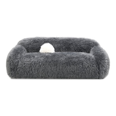 Harry Faux Fur Sofa With Ball Pillow