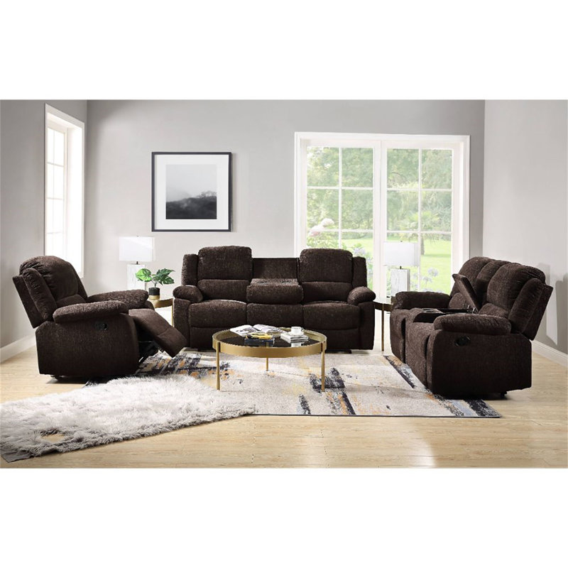 Zslater Chenille Pillow Top Arm Reclining Loveseat, 39" H x 70" W x 39" D, Gray Chenille
