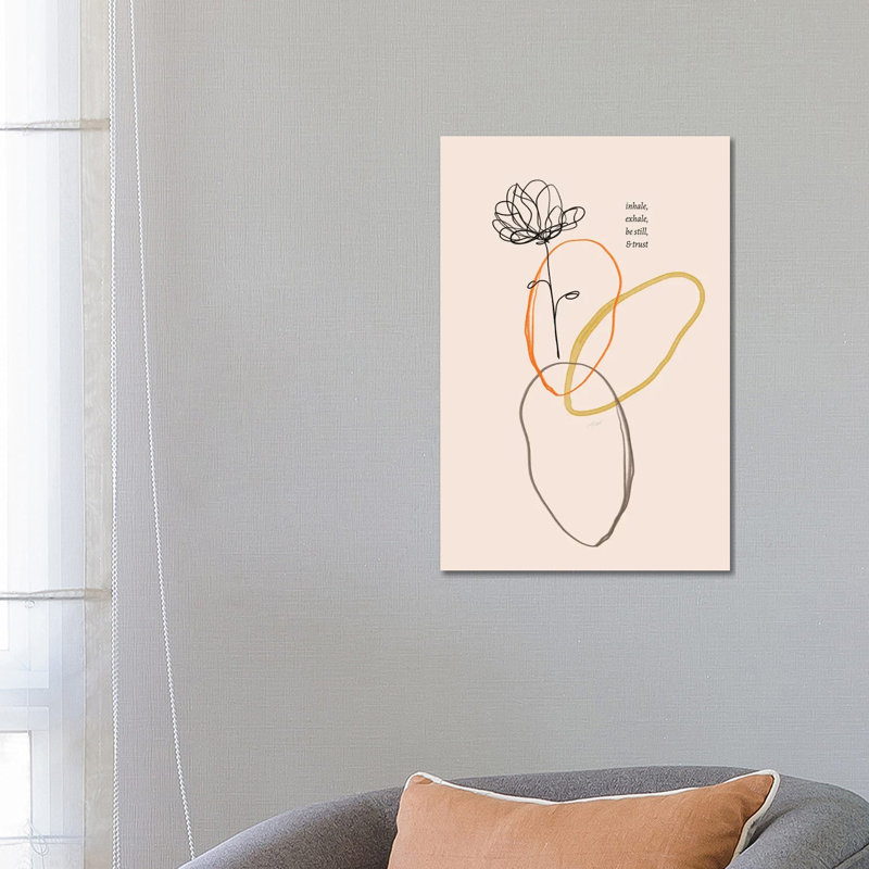 Inhale Exhale Flower Doodle - Wrapped Canvas Painting, 66.04 cm H x 45.72 cm W x 3.175 cm D