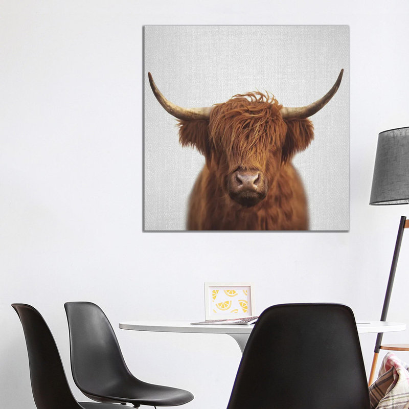 Highland Cow 1 Piece Wall Art on Canvas, 93.98cm H x 93.98cm W x 3.81cm D, Wrapped Canvas