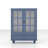Minimalist Blue Buffet Cabinet With Glass Doors And Drawer, Modern Sideboard For Living Room Or Dining Room