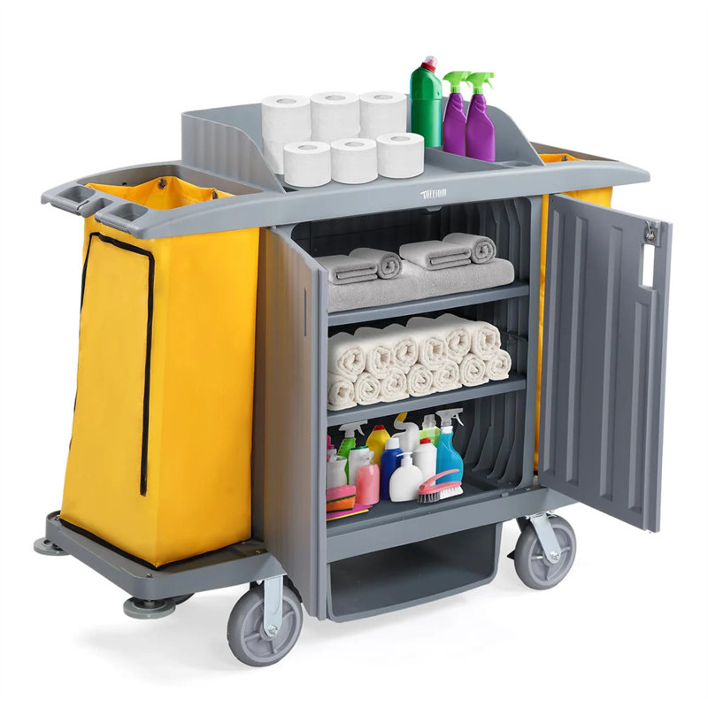 Chariot d'entretien ménager 60 po multifonctionnel avec verrouillage