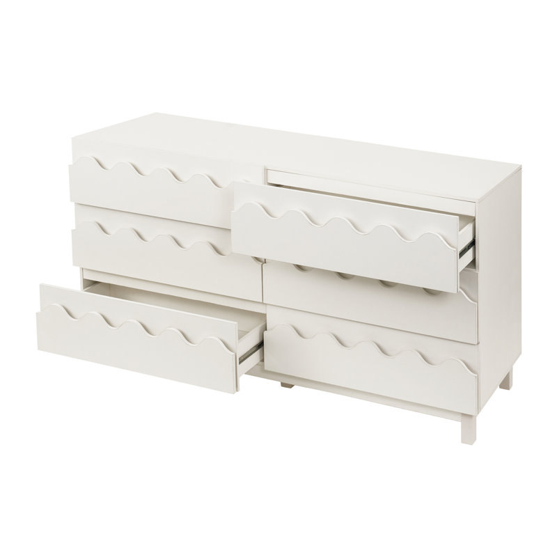 Commode 6 tiroirs 60 po, Ivoire ivoire