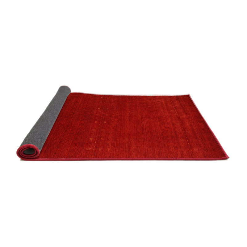 Tapis de zone rouge contemporaine, Rond 5 pi