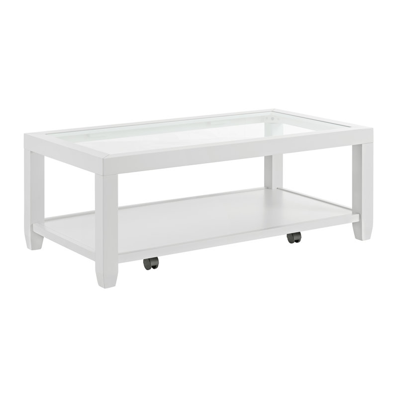 Arystan 4 Legs Coffee Table with Storage, White