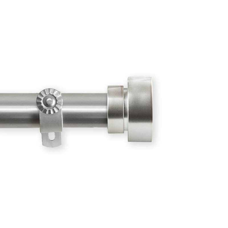 Tringle à rideaux simple réglable 1 po New Hartford, l 66 à 120 po, Nickel satiné