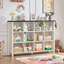 Organisateur de rangement pour 12 cubes, bibliothèque Farmhouse de 62 pouces de large, grande bibliothèque ouverte en bois à 3 niveaux, bibliothèque rétro pour le bureau personnel, armoire à casiers pour le salon, la chambre à coucher-392899092-392899091