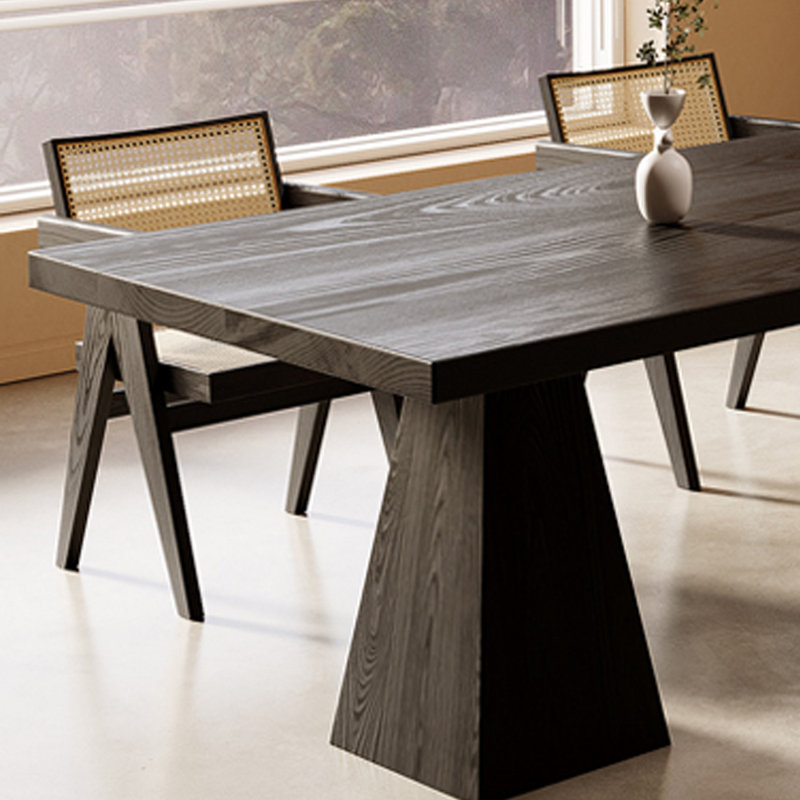 Simple rectangular large dining table, 29.53"H x 55.12"L x 27.56"W