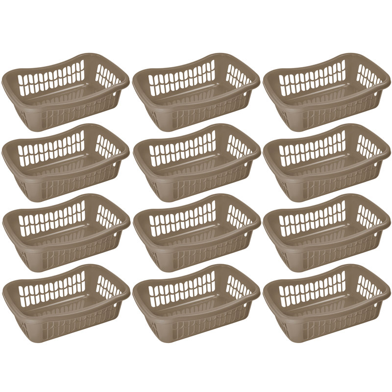 Ensemble de paniers en plastique large, Brun