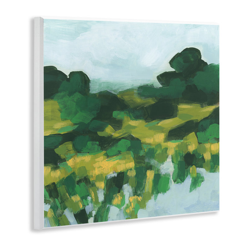 Abstrait vert luxuriant, art mural sur bois par June Erica Vess