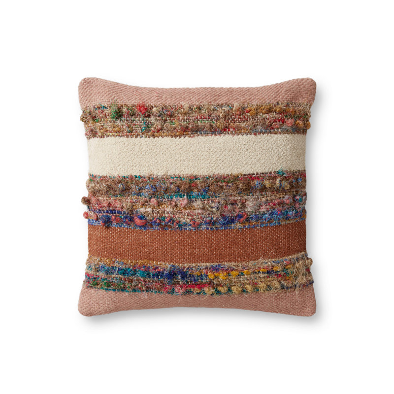Handwoven Multicolor Striped 18" x 18" Pillow Cover