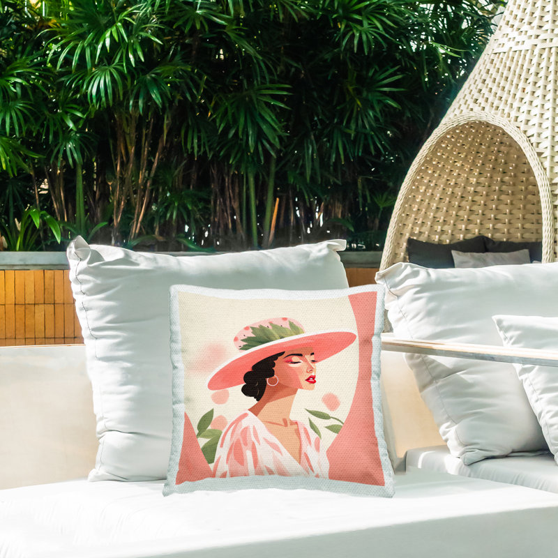 Coussin extérieur Stupell Industries Pastel Glam Fashionista par Lazar Studio