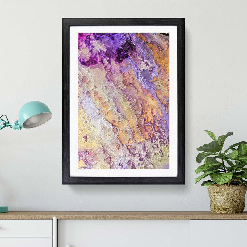 Raise Your Hands in Abstract - Picture Frame Graphic Art Print, 48cm H x 36cm W x 2cm D, Black Framed