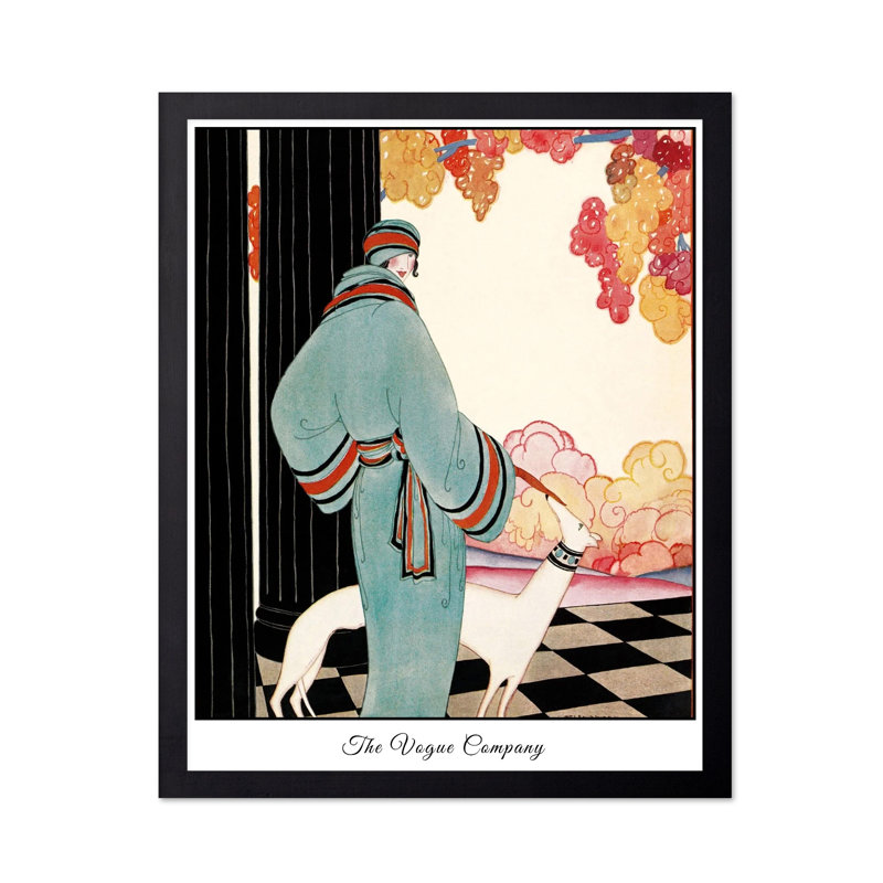 Femme et chien n ° 1, Sans cadre, Affiche, H 11 po x l 14 po