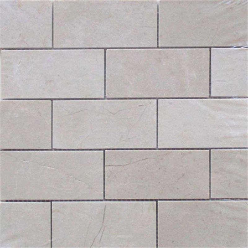 2 in. x 4 in. Stone Tile, Honed Crema Marfil
