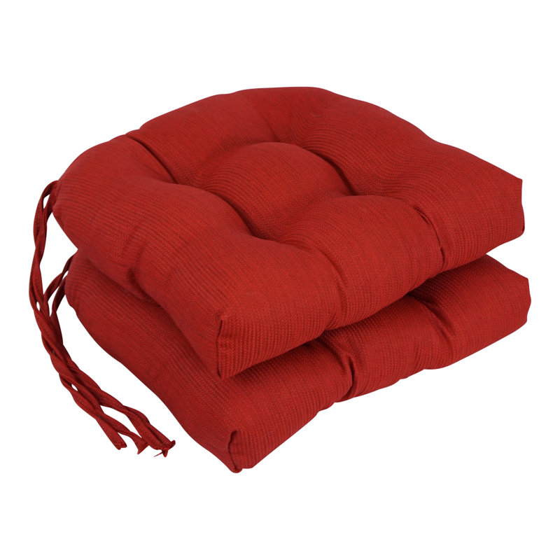 Outdoor 3.5'' Dining Chair Seat Cushion, Ribtex Red