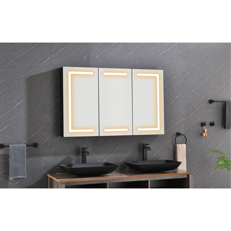 48"X30" LED Mirror Medicine Cabinet With Lights,Dimmer,Defogger,Clock,Temp Display And USB