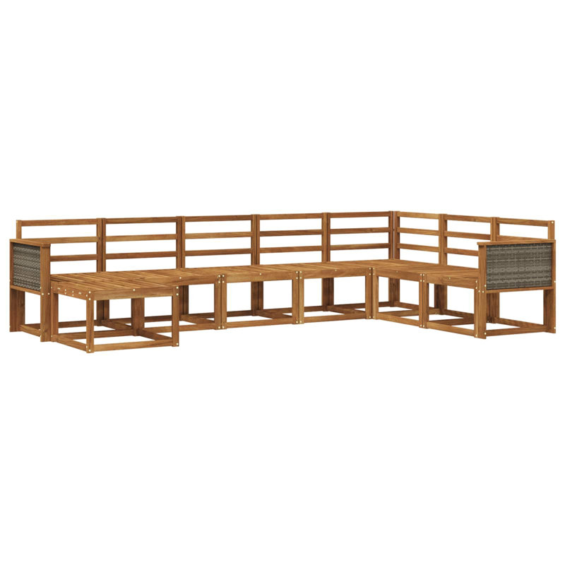 306cm Wide Patio Sectional, Natural/Grey