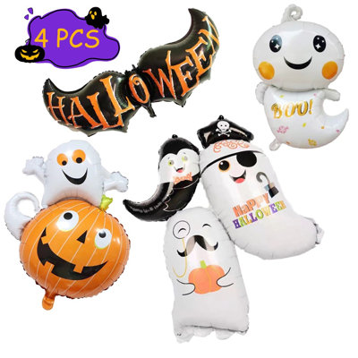 Halloween Inflatable Balloons, Ghost Skeleton Scary Party Foil Decoration