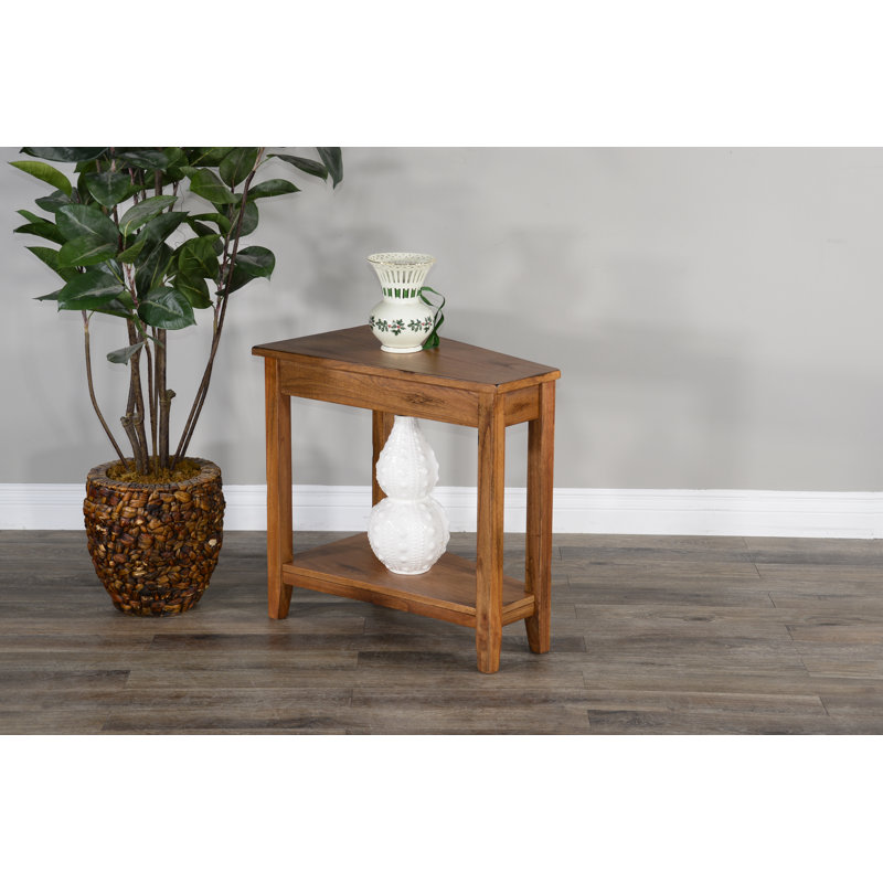 Hemphill Solid Wood End Table, Orange/Brown