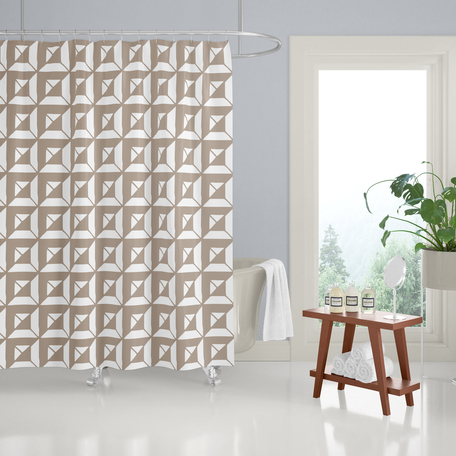 Polyester Shower Curtain, Beige