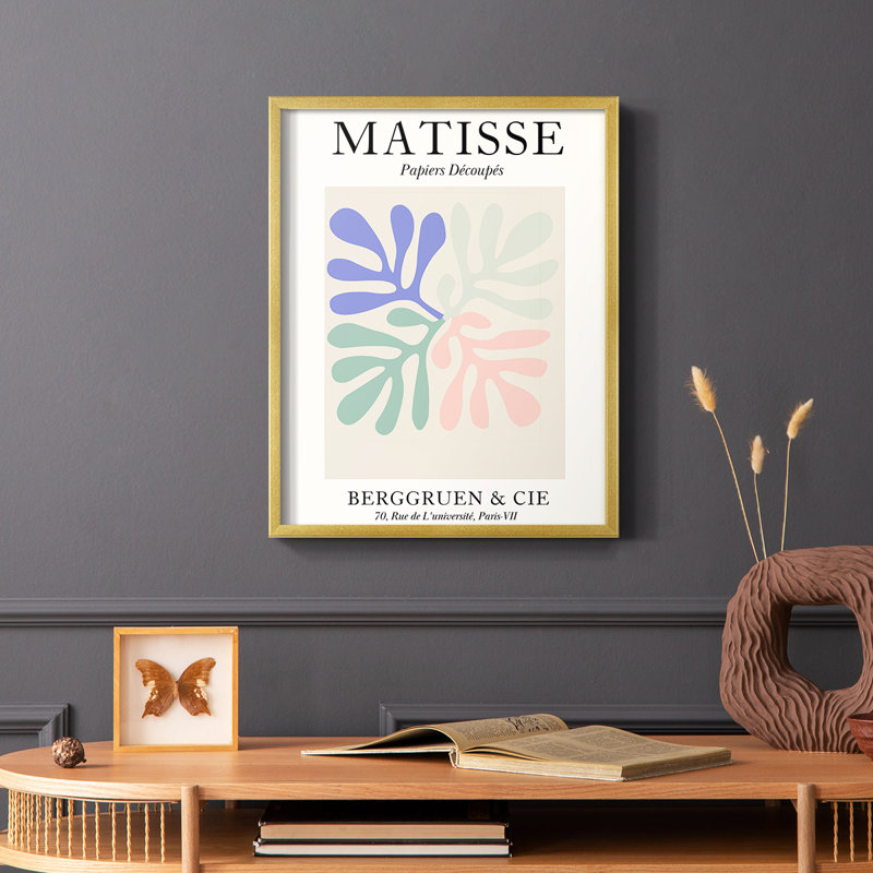Matisse DIV Framed Print - Solid Wood, 20" H x 16" W, Gold