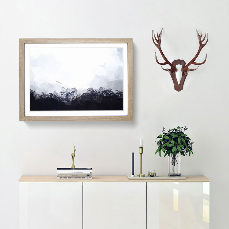 Eagle Flying over Colca Canyon - Picture Frame Graphic Art Print, 36cm H x 48cm W x 2cm D, Oak Framed