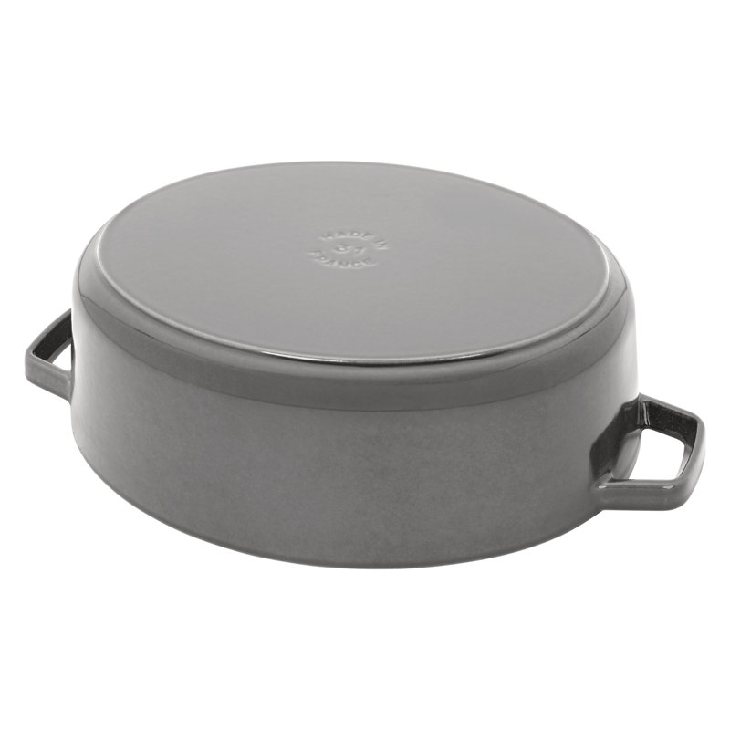 Staub Cast Iron 6.25-Qt Wide Oval Dutch Oven - White, Graphite