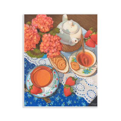 «Country Tea Time», art mural sur bois par Mardell Schuster