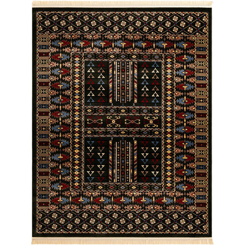 None Hufnagel Runner Rug Dark Green Colour, Rectangle 7'10" x 10'