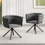 31cm H Tufted Velvet Upholstered Metal Armchair-352993534-347709928