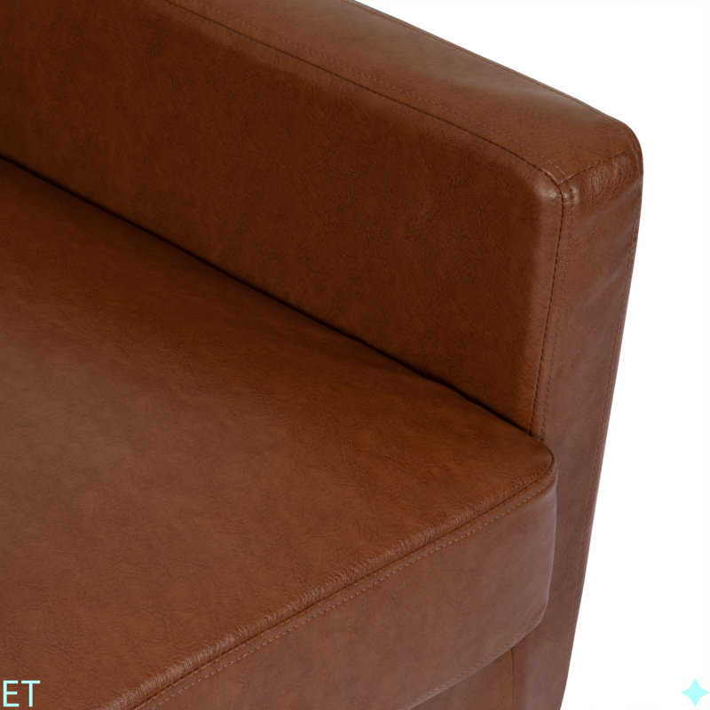 CHAISE CLUB, magnifique revêtement, Marron clair